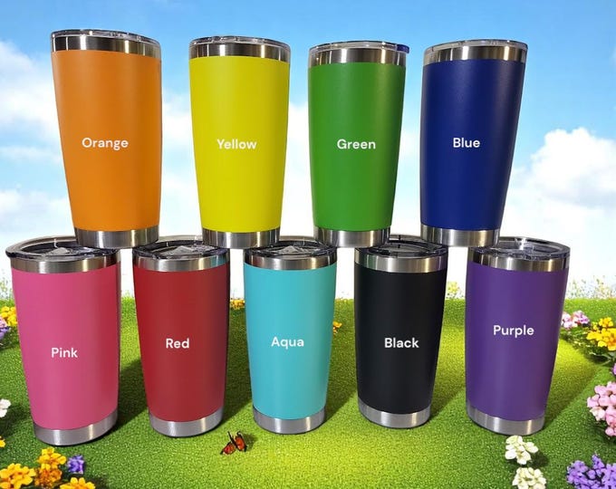 Personalized 20oz Stainless Steel Tumbler | Custom Laser Engraved Travel Mug | Insulated Coffee Cup | Funny Quote, Dog Lover & Outdoor Gift