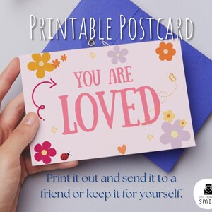 Sie sind geliebte Postkarte, NEUES DESIGN Digital Download Postkarte