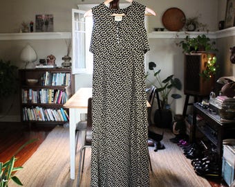 90s Vintage Max Studio Black & White Floral Maxi Dress  Size XS - Etsy  Canada