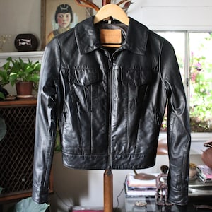 Blouson camionneur en cuir noir Levi's Made & Crafted - XS
