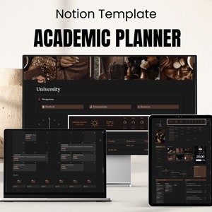 Dark Academia Notion Template Academic Planner Student Planner Notion Template Notion University College Planner Aesthetic Student Dashboard