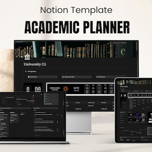 Student Notion Template Academic Planner College Planner Student Notion Planner Digital Planner Project Management Notion Assignment Tracker