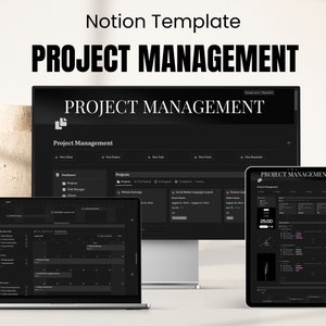Project Management Notion Template, Project Planner Notion Templates, Notion  Planner, Notion Dashboard, Project Dashboard, Notion Business