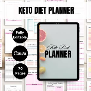 Keto Meal Plan Keto Diet Planner Keto Food List Keto Shopping List Keto Healthy Meal Planner, Keto Tracker, Meal Plan Printable Keto Journal