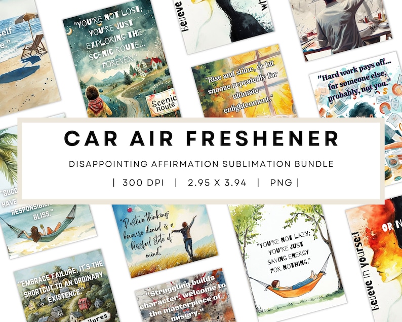 Sublimation Car Air Freshener Png Affirmation Air Freshener Funny Car