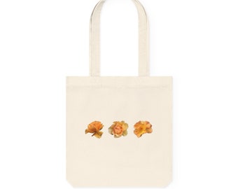 Apricot Rose Woven Tote Bag