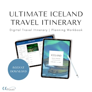 Itinerario e pianificatore di viaggio di 5 giorni in Islanda / Foglio di lavoro per il budget del pianificatore di viaggio / Piano di viaggio di 5 giorni / Download digitale modificabile e personalizzabile