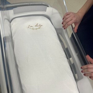 Hand embroidered bassinet sheet, personalized bassinet sheet, custom bassinet sheet, baby bedding