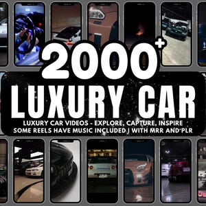 2000+ luxury car videos car men reels dark aesthetic car reels car reels video PLR MRR luxury car video reels premium car reels video pack