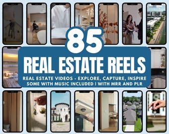85 Real Estate Video Reels, Faceless Marketing (Digital Download)