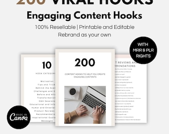 200 spunti virali per contenuti: Instagram, TikTok, Social Media (modificabili con Canvas, MRR/PLR)