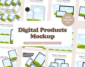 Etsy Listing Mockup Bundle: Canva Template, MRR PLR (Digital Download)