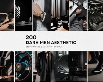 200 dark masculine stock photos dark men stock photos dark faceless aesthetic stock images PLR MRR black stock photos aesthetic dark photos