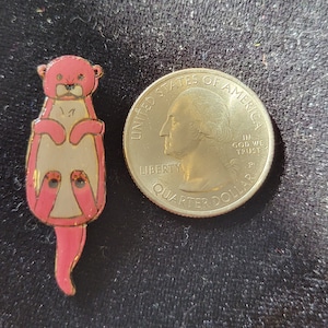 Cute otter lapel pin handmade