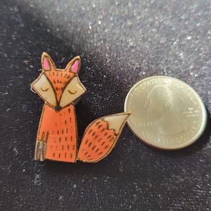 Cute fox lapel pin handmade