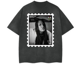 Tems Graphic Tee : T-shirt de concert afrobeat vintage des années 90