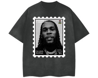 T-shirt graphique Burna Boy : musique afrobeat, streetwear unisexe