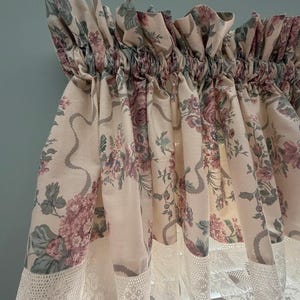 Vintage Floral Lace Valances | Handmade Cottagecore Window Toppers, Shabby Chic Farmhouse