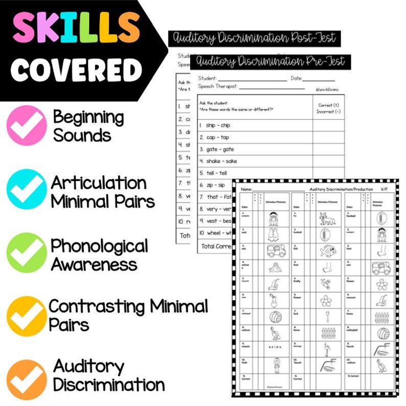 Speech Therapy Assessment | Auditory Discrimination & Minimal Pair ...