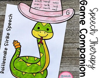 Speech Therapy Craft Rattlesnake Jake game companion Articulation and Language
