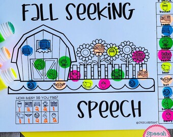 Fall Interactive Worksheets for Speech Therapy: Vocabulary Synonyms and more