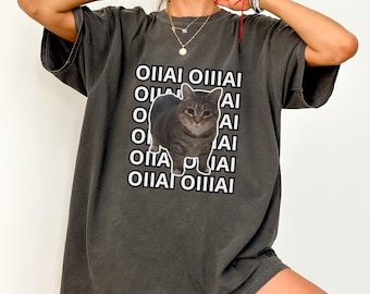 Spinning Cat Meme T-Shirt, Viral Meme Shirt, Weird Meme Lover Gift, OIIAI Meme Tee, Cat Meme Tee, Pop Culture Meme Shirt, Gift for Meme Fans