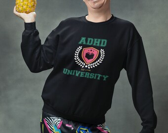 ADHD Universität Sweatshirt, Bewusstsein für psychische Gesundheit, Collegiate Style