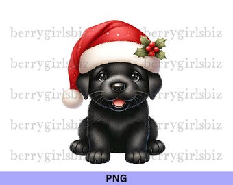 Black Lab PNG, Christmas Dog PNG, Christmas Clipart, Black Lab, Dog Clipart, Labrador Retriever, Dog PNG, Christmas Dog, Digital Download