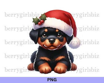 Rottweiler PNG, Rottweiler Welpe PNG, Rottweiler Hund PNG, Rottie Hund, Rottweiler, Weihnachtshund, Hund png, Süßer Hundedesign, digitaler Download