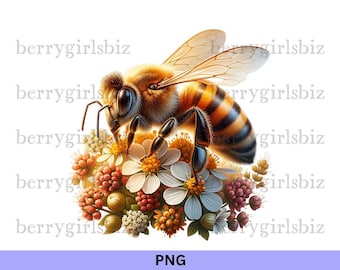 Honey Bee PNG, Honeybee PNG, Bee PNG, Honey Bee Clipart, Honeybee, Beekeeping, Insects, Pollinators, Flowers, Bee, Bees, Digital Download
