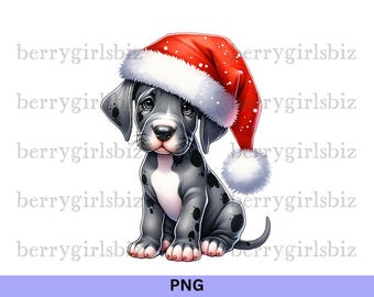 Great Dane PNG, Great Dane Puppy PNG, Christmas Great Dane, Cute Great Dane, Dog PNG, Cute Dog Design, Christmas Dog, Digital Download
