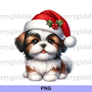 Chien shih tzu PNG, chiot shih tzu chien PNG, chien shih tzu PNG, shih tzu, chien de Noël png, chien de Noël, chiens, chien mignon png, téléchargement numérique