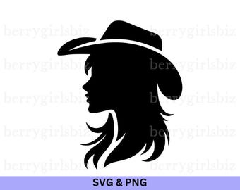 Cowgirl SVG PNG, Cowgirl svg, Cowgirl png, Cowgirl Silhouette, Cowgirl Clipart, Western Clipart, Cowgirls, Country Girl, Digital Download