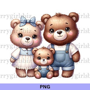 Bear Family PNG, Bear PNG, Bear Family Picture, Bear Family Portrait, Bear Clipart, Baby Bear, Animal Family, Teddy Bears, Digital Download