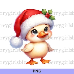 Baby Ente PNG, Ente PNG, Kleine Ente PNG, Weihnachtsente PNG, Süße Ente PNG, Ente mit Weihnachtsmütze, Weihnachten auf dem Bauernhof, digitaler Download