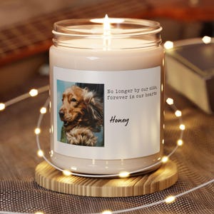 Personalized Pet Memorial Candle with Photo, Pet Loss Gift, Dog Remembrance Keepsake, Custom Pet Sympathy Candle