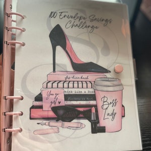 100 Envelope savings challenge binder, budget book, laminated savings tracker, cash envelopes , cash stuffing
