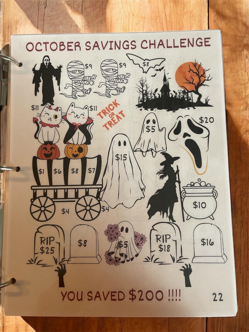 150K+ Savings Challenge Book (Laminated paper with binder)Reusable image 9