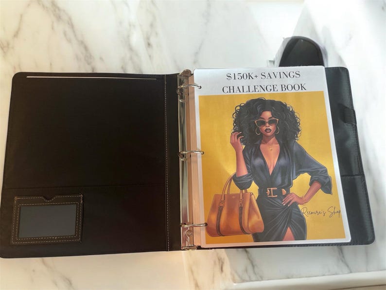 150K+ Savings Challenge Book (Laminated paper with binder)Reusable image 2
