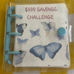 500 Savings Challenge mini binder. Laminated