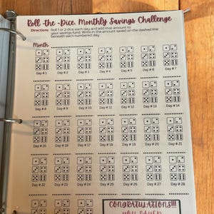 150K+ Savings Challenge Book (Laminated paper with binder)Reusable image 8