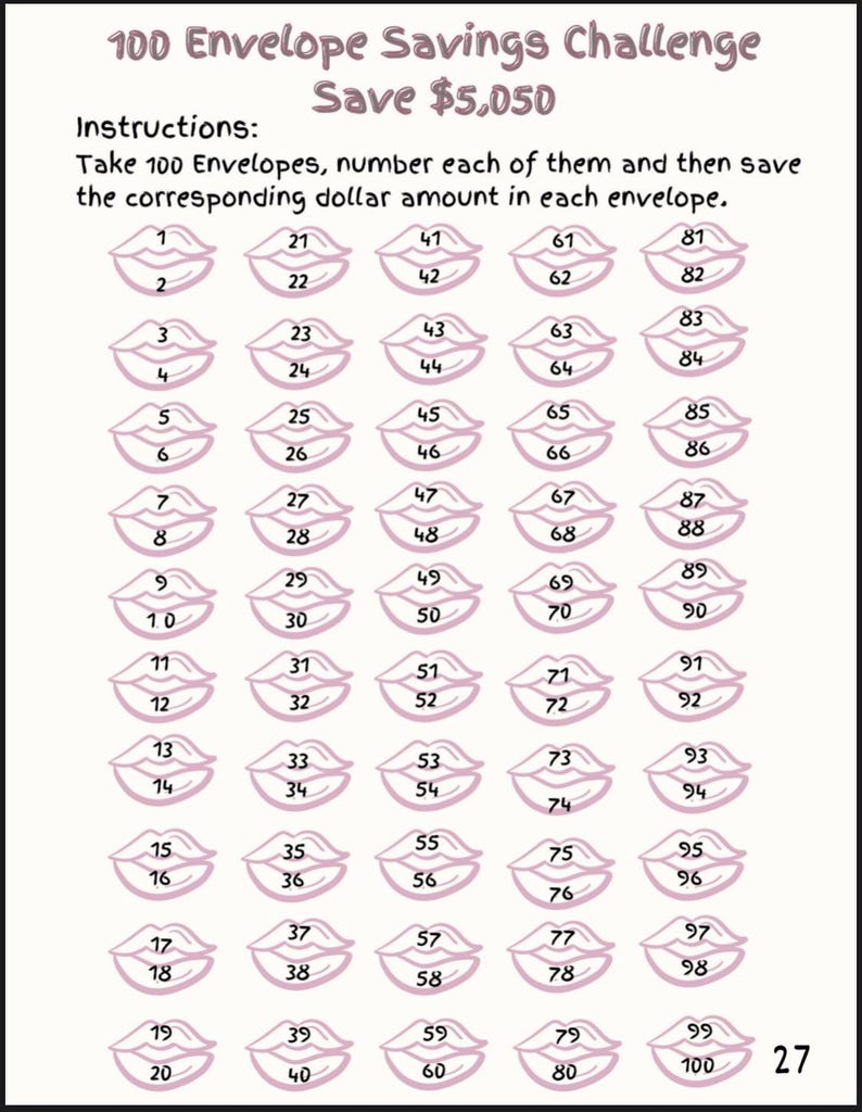 150K+ Savings Challenge Book (Laminated paper with binder)Reusable image 7