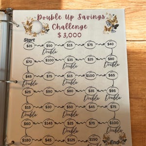 150K+ Savings Challenge Book (Laminated paper with binder)Reusable image 10