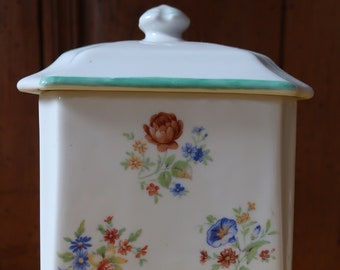 Vintage flour pot - Floral decoration - Made in France