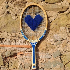Vintage Montana wooden tennis racket - Don&#39;t break my blue heart