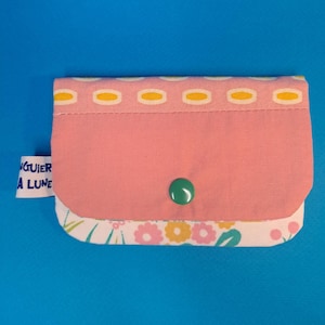 Porte-cartes "Pink patchwork and flowers"