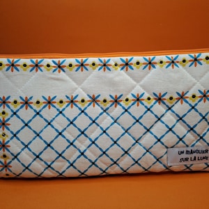 Piórnik pikowany XL "Vintage blue Serwetka"