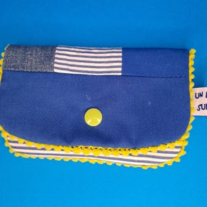 porte-cartes "Blue patchwork"