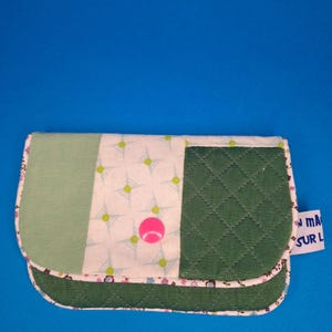 Porte-cartes "Green patchwork"