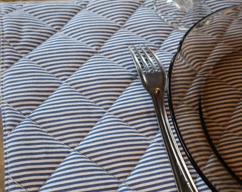 Set de table matelassé "Blue stripes"